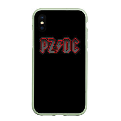 Чехол iPhone XS Max матовый PZDC - ACDC, цвет: 3D-салатовый