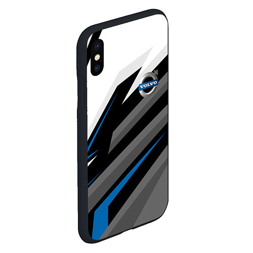 Чехол iPhone XS Max матовый Volvo - blue sport / 3D-Черный – фото 2