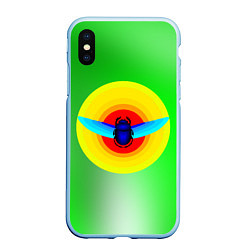 Чехол iPhone XS Max матовый Скарабей в желтом круге