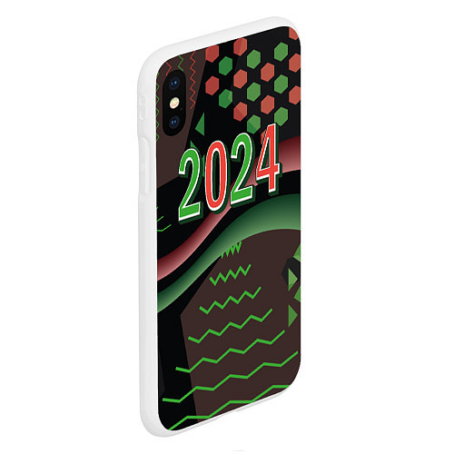 Чехол iPhone XS Max матовый 2024 абстрактный фон / 3D-Белый – фото 2