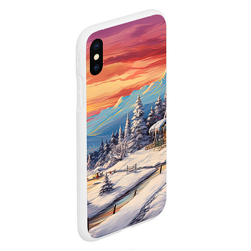 Чехол iPhone XS Max матовый Северное сияние веселья / 3D-Белый – фото 2