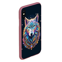 Чехол iPhone XS Max матовый Звездный волк из далекой галактики, цвет: 3D-малиновый — фото 2