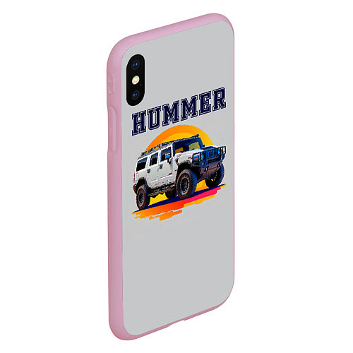 Чехол iPhone XS Max матовый Нейросеть - Hummer рисунок / 3D-Розовый – фото 2