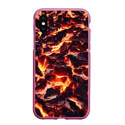 Чехол iPhone XS Max матовый Бурлящая лава
