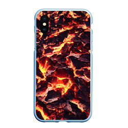 Чехол iPhone XS Max матовый Бурлящая лава, цвет: 3D-голубой