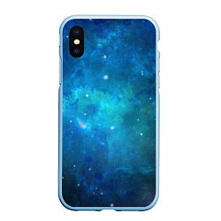 Чехол iPhone XS Max матовый Голубой космос, цвет: 3D-голубой
