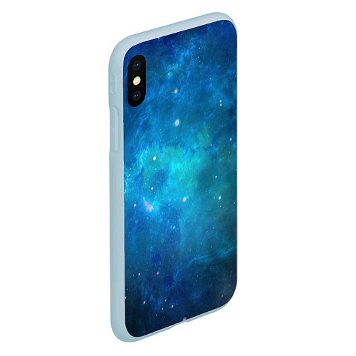 Чехол iPhone XS Max матовый Голубой космос / 3D-Голубой – фото 2