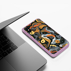 Чехол iPhone XS Max матовый Пятна необычной формы, цвет: 3D-сиреневый — фото 2