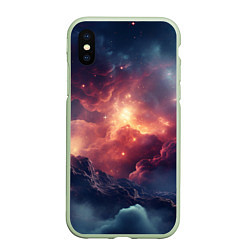 Чехол iPhone XS Max матовый Космические облака