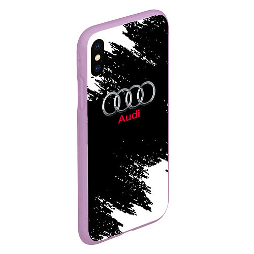 Чехол iPhone XS Max матовый AUDI sport краски / 3D-Сиреневый – фото 2