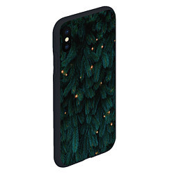 Чехол iPhone XS Max матовый Ёлка и гирлянды, цвет: 3D-черный — фото 2