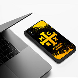 Чехол iPhone XS Max матовый My Chemical Romance - gold gradient, цвет: 3D-черный — фото 2