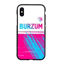 Чехол iPhone XS Max матовый Burzum neon gradient style посередине