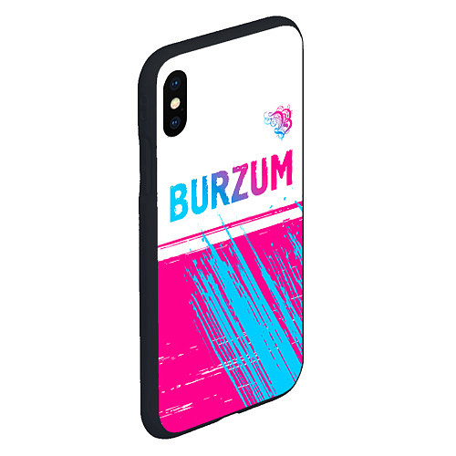 Чехол iPhone XS Max матовый Burzum neon gradient style посередине / 3D-Черный – фото 2