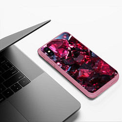 Чехол iPhone XS Max матовый Плиты в стиле абстракционизм, цвет: 3D-малиновый — фото 2