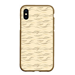 Чехол iPhone XS Max матовый Пастельный тигр, цвет: 3D-коричневый