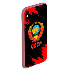 Чехол iPhone XS Max матовый СССР красные краски, цвет: 3D-малиновый — фото 2