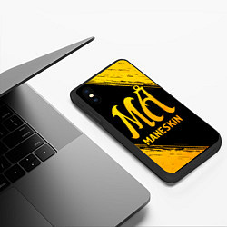 Чехол iPhone XS Max матовый Maneskin - gold gradient, цвет: 3D-черный — фото 2