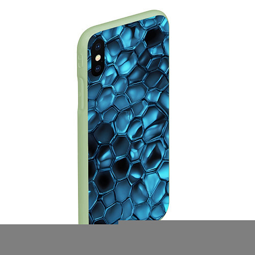 Чехол iPhone XS Max матовый Синее стекло / 3D-Салатовый – фото 2