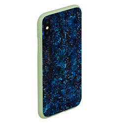 Чехол iPhone XS Max матовый Синие точки на чёрном фоне, цвет: 3D-салатовый — фото 2