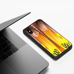 Чехол iPhone XS Max матовый Желтые наплывы, цвет: 3D-черный — фото 2