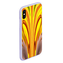 Чехол iPhone XS Max матовый Вытянутые желтые полосы, цвет: 3D-светло-сиреневый — фото 2