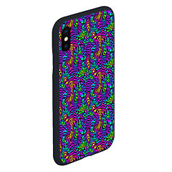 Чехол iPhone XS Max матовый Multicolored stripes, цвет: 3D-черный — фото 2