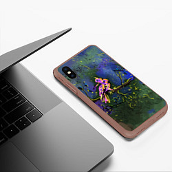 Чехол iPhone XS Max матовый Сказочная чудо-птица, цвет: 3D-коричневый — фото 2