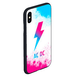 Чехол iPhone XS Max матовый AC DC neon gradient style, цвет: 3D-черный — фото 2