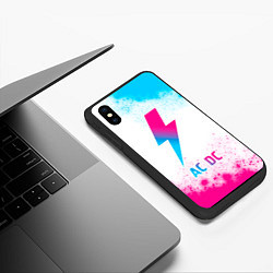 Чехол iPhone XS Max матовый AC DC neon gradient style, цвет: 3D-черный — фото 2