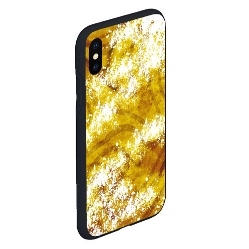 Чехол iPhone XS Max матовый Желто-белая абстракция / 3D-Черный – фото 2