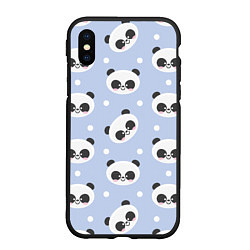 Чехол iPhone XS Max матовый Милая мультяшная панда, цвет: 3D-черный
