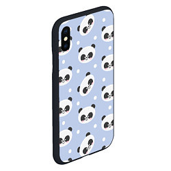Чехол iPhone XS Max матовый Милая мультяшная панда, цвет: 3D-черный — фото 2