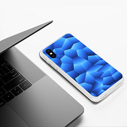 Чехол iPhone XS Max матовый Градиентные грани, цвет: 3D-белый — фото 2