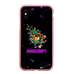 Чехол iPhone XS Max матовый Minecraft neon краски, цвет: 3D-баблгам