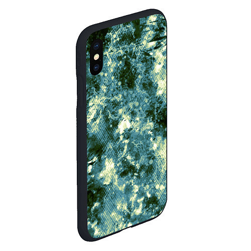 Чехол iPhone XS Max матовый Абстракция - ocean in grunge style / 3D-Черный – фото 2