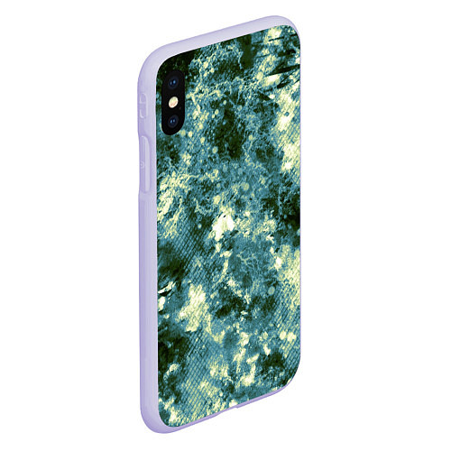 Чехол iPhone XS Max матовый Абстракция - ocean in grunge style / 3D-Светло-сиреневый – фото 2