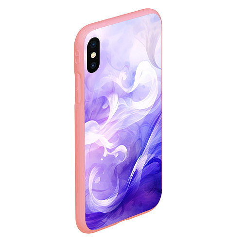 Чехол iPhone XS Max матовый Белые узоры на абстрактном фиолетовом фоне / 3D-Баблгам – фото 2