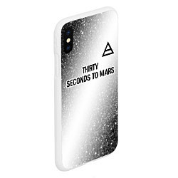 Чехол iPhone XS Max матовый Thirty Seconds to Mars glitch на светлом фоне посе, цвет: 3D-белый — фото 2