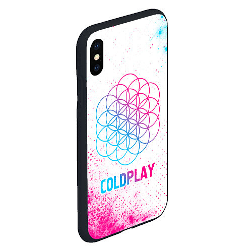 Чехол iPhone XS Max матовый Coldplay neon gradient style / 3D-Черный – фото 2