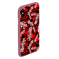 Чехол iPhone XS Max матовый Карате киокушинкай лого паттерн, цвет: 3D-малиновый — фото 2