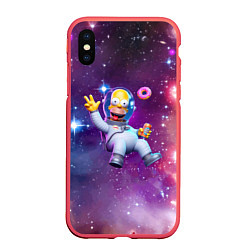 Чехол iPhone XS Max матовый Homer Simpson in space - ai art