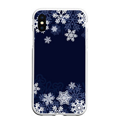 Чехол iPhone XS Max матовый Воздушные снежинки