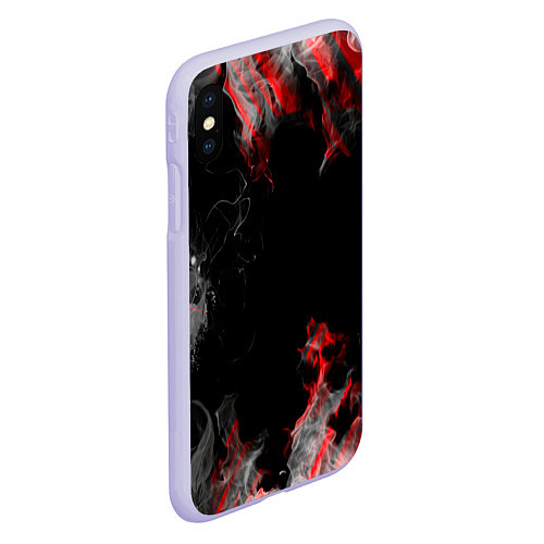 Чехол iPhone XS Max матовый Дым и текстуры / 3D-Светло-сиреневый – фото 2