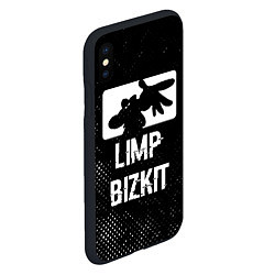 Чехол iPhone XS Max матовый Limp Bizkit glitch на темном фоне, цвет: 3D-черный — фото 2