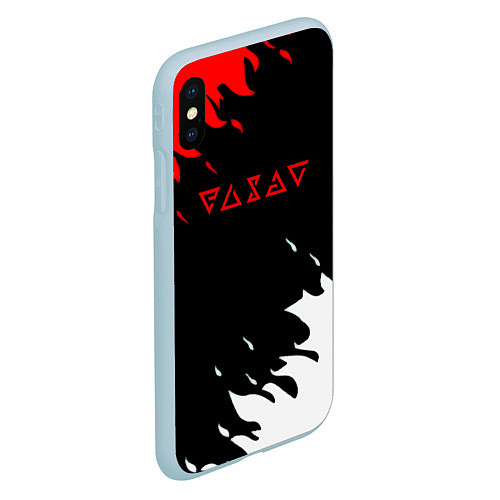 Чехол iPhone XS Max матовый The Witcher fire logo / 3D-Голубой – фото 2