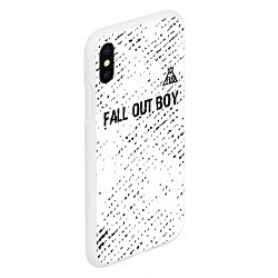 Чехол iPhone XS Max матовый Fall Out Boy glitch на светлом фоне посередине, цвет: 3D-белый — фото 2