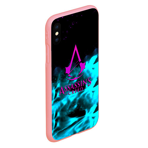 Чехол iPhone XS Max матовый Assassins Creed flame neon / 3D-Баблгам – фото 2