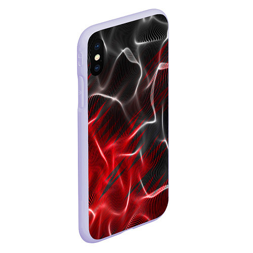 Чехол iPhone XS Max матовый Дым и красные текстуры / 3D-Светло-сиреневый – фото 2