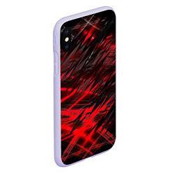 Чехол iPhone XS Max матовый Черно красные текстуры, цвет: 3D-светло-сиреневый — фото 2